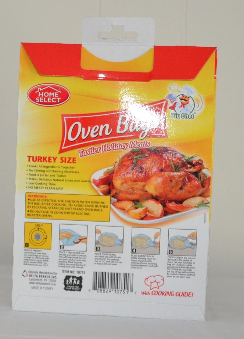 Home Select Big Check Oven Bags Turkey Size 2 Bags - Image 2